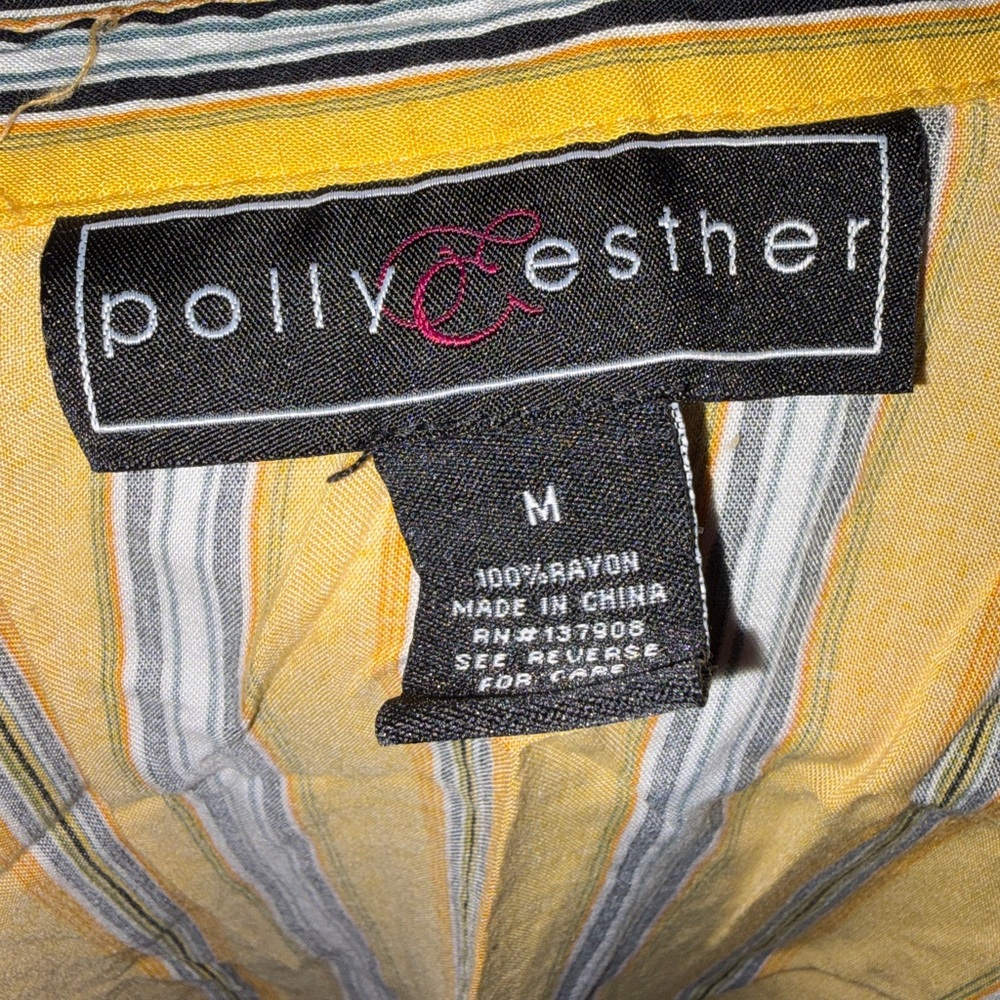Polly & Esther Yellow and Gray Striped Crop Top - Picture 2 of 6
